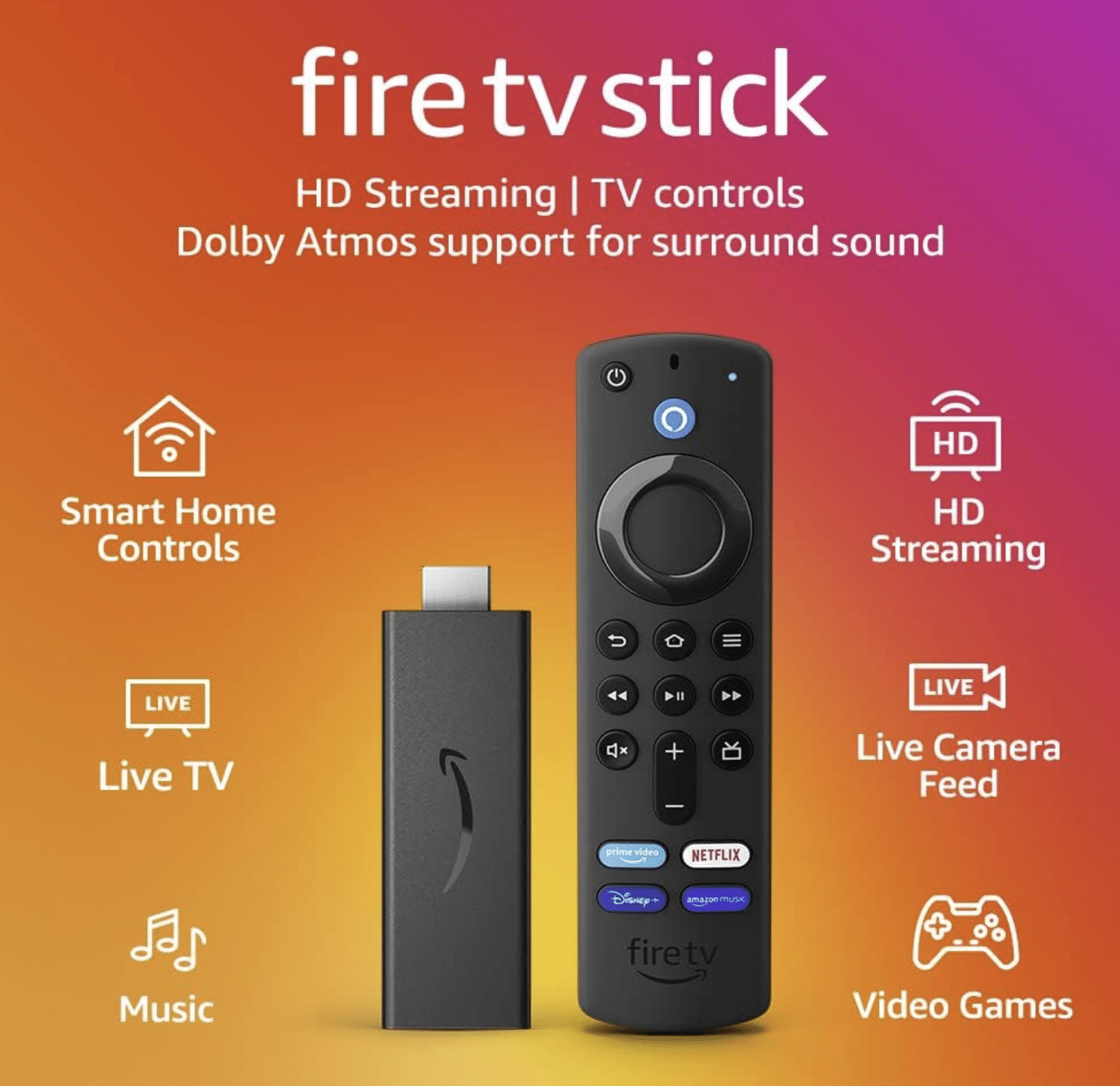 IPTV running on an Amazon Firestick connected to a TV