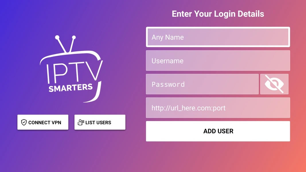 IPTV Smarters Pro app running on a smart TV